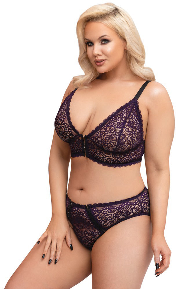 Cottelli CURVES Damen Conjunto De Tirantes De Encaje BH Set, Schwarz, 42 EU