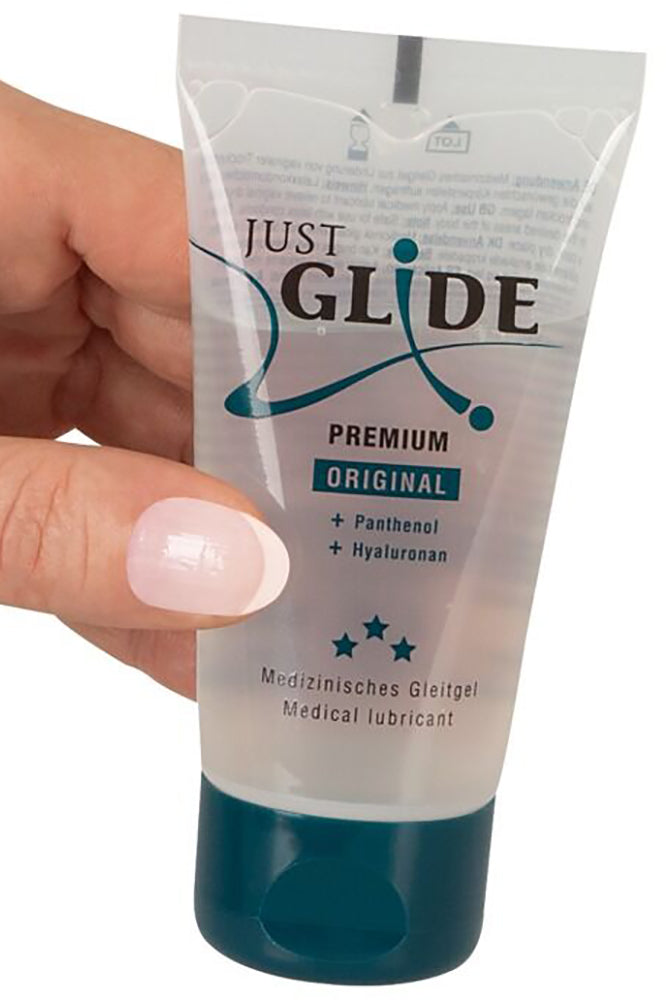 Just Glide Lubricant. Water Based.