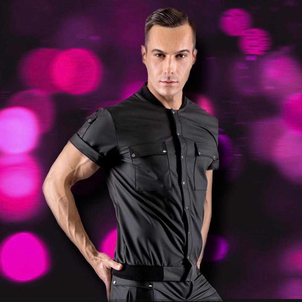 Svenjoyment Freestyle Sheer High Neck Cropped Short Sleeved T Shirt Black 2160439 Size L