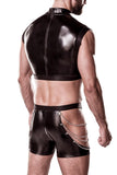 Grey Velvet Mens Leather Look Outfit 5
