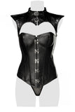 Grey Velvet Corsage with Shoulder Piece (L, XL, 2XL) | Angel Clothing