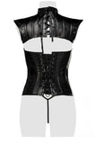 Grey Velvet Corsage with Shoulder Piece (L, XL, 2XL) | Angel Clothing