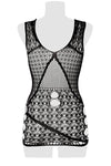Grey Velvet Mesh Dress | Angel Clothing