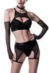 Grey Velvet Erotic Lingerie Set | Angel Clothing