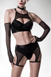 Grey Velvet Erotic Lingerie Set | Angel Clothing