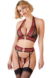 Abierta Fina Suspender Set with Rhinestones (L, XL) | Angel Clothing