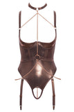 Abierta Fina Bronze Gold Crotchless Body | Angel Clothing