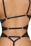 Abierta Fina Black Lace Body | Angel Clothing