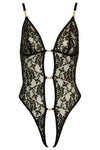 Abierta Fina Black Lace Body | Angel Clothing