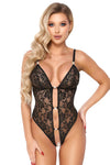Abierta Fina Black Lace Body | Angel Clothing