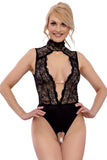 Abierta Fina Black Lace Body | Angel Clothing