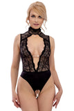 Abierta Fina Black Lace Body | Angel Clothing