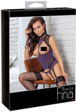 Abierta Fina Purple Basque and String | Angel Clothing