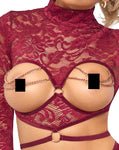 Abierta Fina Red Lace Set | Angel Clothing