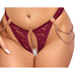 Abierta Fina Red Lace Set | Angel Clothing