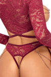 Abierta Fina Red Lace Set | Angel Clothing