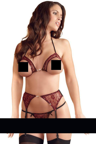 Abierta Fina Red Suspender Set | Angel Clothing