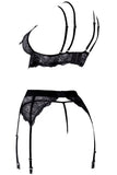 Abierta Fina Suspender Lingerie Set | Angel Clothing