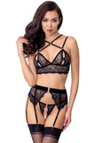 Abierta Fina Suspender Lingerie Set | Angel Clothing