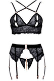 Abierta Fina Suspender Lingerie Set | Angel Clothing