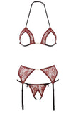 Abierta Fina Red Suspender Set (XL) | Angel Clothing