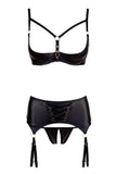 Abierta Fina Shelf Bra Set with Suspender Straps (L) | Angel Clothing