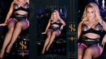 Ballerina 489 Hold Ups Stockings Plus Size Black Magenta | Angel Clothing