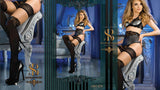 Ballerina 478 Hold Ups Stockings Black/Skin | Angel Clothing