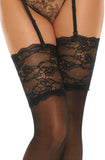 Beauty Night Romance Stockings Black | Angel Clothing