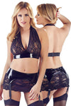 Black Level PVC/Lace Top and Suspender Skirt (S)