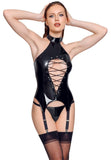 Black Level Vinyl Basque and String | Angel Clothing