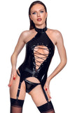 Black Level Vinyl Basque and String | Angel Clothing