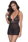 Cottelli Lingerie Black Babydoll Set | Angel Clothing