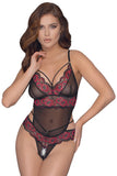 Cottelli Black Red Body | Angel Clothing