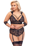 Cottelli Bondage Plus Size Lace Lingerie Set | Angel Clothing