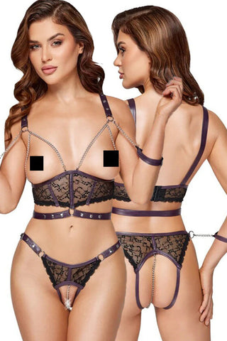 Cottelli Bondage Open Cup Lingerie Set