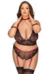 Cottelli Bondage Plus Size Red Black Set (XL)