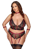 Cottelli Bondage Plus Size Red Black Set (XL)