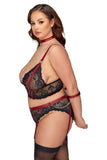 Cottelli Bondage Plus Size Red Black Set (XL, 2XL) | Angel Clothing