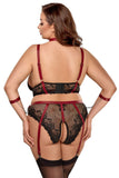 Cottelli Bondage Plus Size Red Black Set (XL)