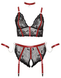 Cottelli Bondage Plus Size Red Black Set (XL, 2XL) | Angel Clothing
