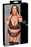 Cottelli Bondage Plus Size Red Black Set (XL, 2XL) | Angel Clothing