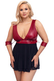 Cottelli Bondage Plus Size Red Black Babydoll | Angel Clothing
