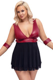 Cottelli Bondage Plus Size Red Black Babydoll | Angel Clothing