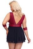 Cottelli Bondage Plus Size Red Black Babydoll | Angel Clothing