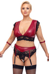 Cottelli Bondage Plus Size Red Black Lingerie Set | Angel Clothing
