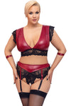 Cottelli Bondage Plus Size Red Black Lingerie Set | Angel Clothing