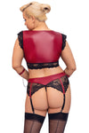 Cottelli Bondage Plus Size Red Black Lingerie Set | Angel Clothing