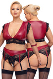 Cottelli Bondage Plus Size Red Black Lingerie Set | Angel Clothing
