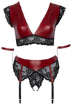 Cottelli Bondage Plus Size Red Black Lingerie Set | Angel Clothing